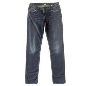 Silver Jeans Women's Sienna Straight Leg Jeans 30x31 Dark Wash Cotton